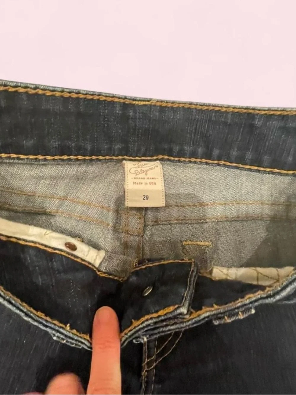 True Religion Dark Blue Straight Leg Jeans with Signature Back Stitch in size 29 - Picture 5 of 8